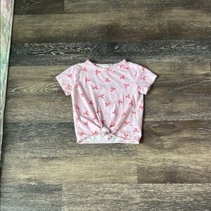 Crewcuts Pink Short Sleeve Tee with Heart Pattern
